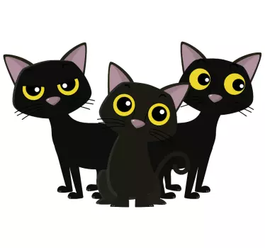 Autocolante decorativo cão e gato Gatinhos pretos - TenStickers