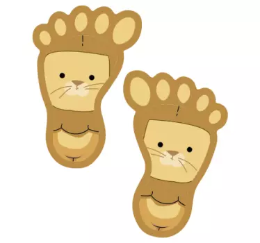 Vinil para chão Pegadas de animais fofas - TenStickers