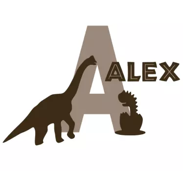 Autocolantes de dragões e dinossauros Inicial com dinossauros - TenStickers