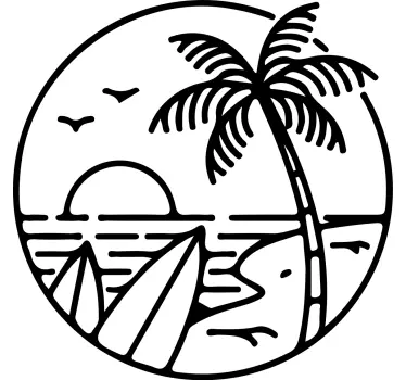 Autocolantes decorativos de surf Logotipo da surf beach - TenStickers