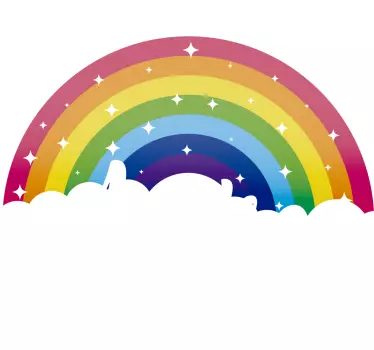 Vinis para quarto infantil Arco-íris brilhante personalizado - TenStickers