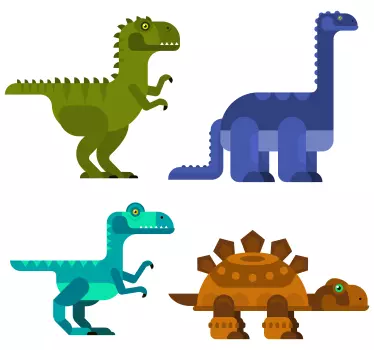 Autocolantes de dragões e dinossauros Dinossauros geométricos - TenStickers