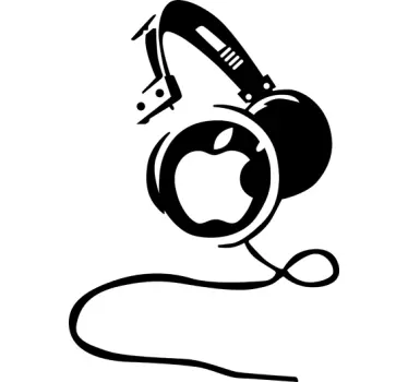Sticker com headphones para MacBook - TenStickers