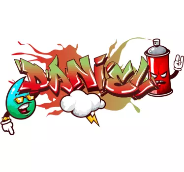 Autocolante urbano Personagens de graffiti spraycan - TenStickers