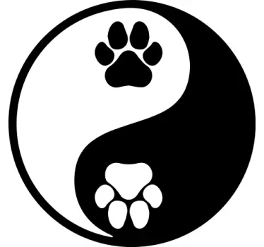 Autocolante decorativo para carros Pata de cão yin yang - TenStickers