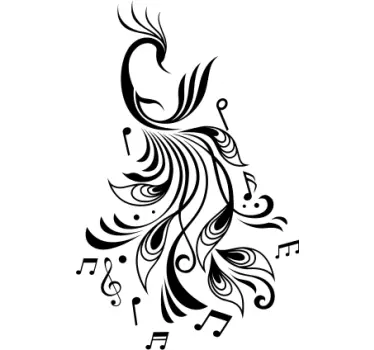 Autocolantes decorativos Musicais Nota musical de pavão - TenStickers