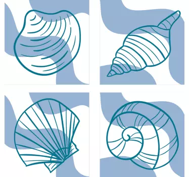 Adesivos azulejos Padrões de conchas - TenStickers