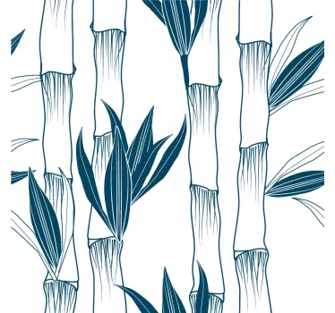 Vinil para chuveiro Padrão de plantas de bambu para vidro - TenStickers