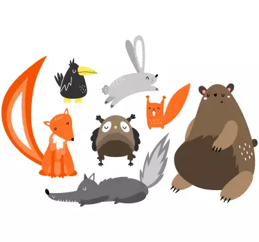 Autocolante decorativo para bebé Conjunto de animais nórdicos - TenStickers