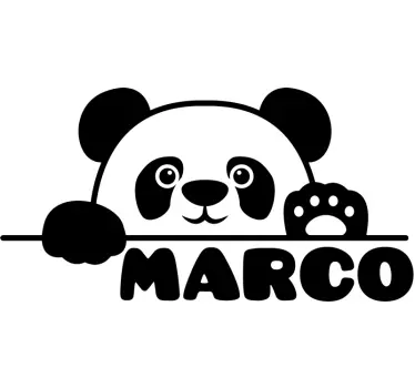 Vinis para quarto infantil Nome personalizado bebê panda - TenStickers
