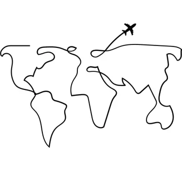 Autocolante decorativo mapa mundo Plano do mapa mundial - TenStickers