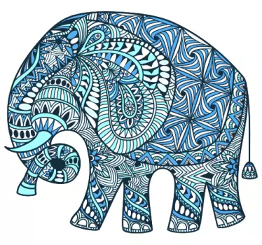 Vinil com padrões florais Mandala de elefante com flor - TenStickers