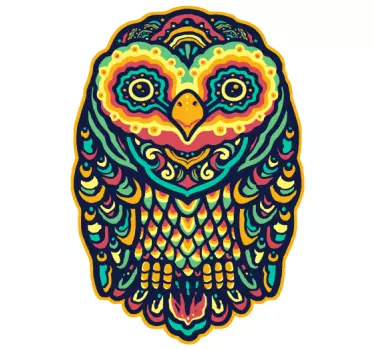 Autocolante pássaro ilustração vibrante de coruja - TenStickers
