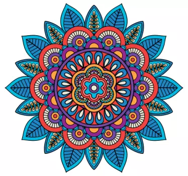 Vinil com padrões florais Mandala colorida brilhante - TenStickers