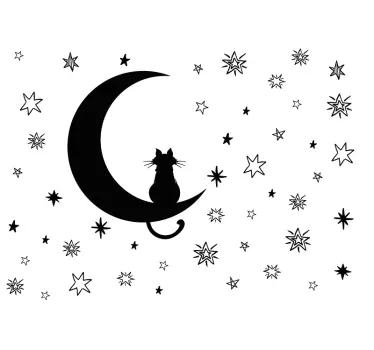 Autocolante decorativo cão e gato Pacote de 35 estrelas com gatos - TenStickers