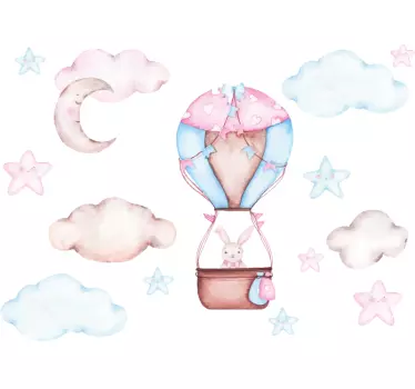 Autocolantes decorativos de ilustrações Airbaloon com coelho voan - TenStickers