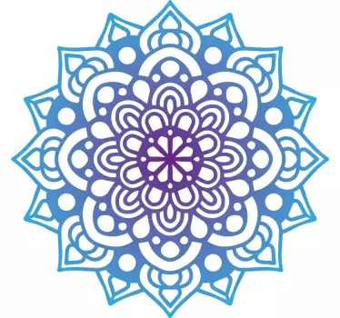 Vinil com padrões florais Mandala em tons de azul - TenStickers