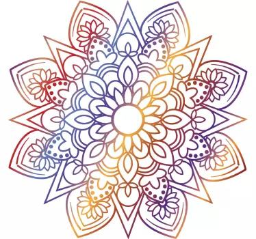 Vinil com padrões florais Mandala de fogo vívida - TenStickers