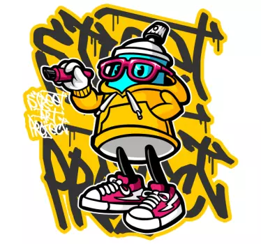 Vinis decorativos de outros textos Grafite de desenho animado de - TenStickers
