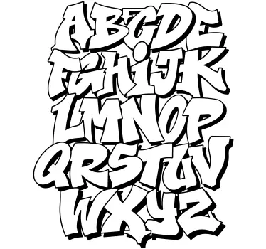 Vinis decorativos de outros textos Alfabeto de graffiti da velha - TenStickers
