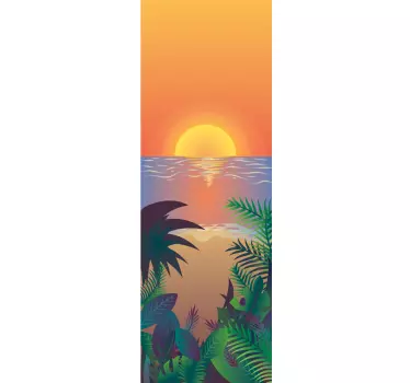 Vinil para frigorífico Refrigerador retro sun bearch - TenStickers