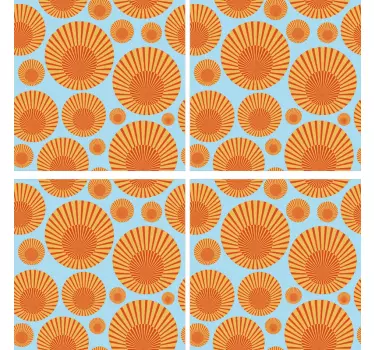 Adesivos azulejos Sol dos anos 70 - TenStickers