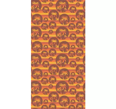 Vinil para frigorífico Refrigerador retro sunset e palms - TenStickers