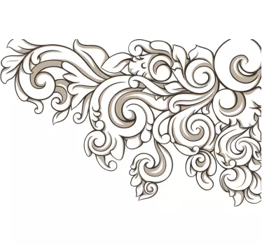 Autocolante de parede canto floral barroco crescente - TenStickers