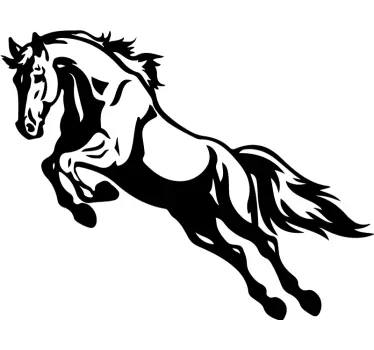 Autocolante silhueta de cavalo saltando - TenStickers