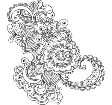 Mural de parede ornamentos florais asiáticos - TenStickers