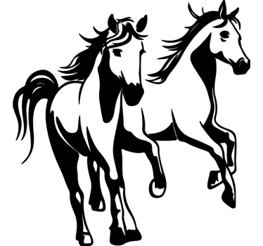 Autocolantes de animais diversos 2 cavalos correndo - TenStickers
