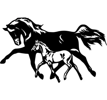 Autocolantes de animais diversos 2 cavalos caminhando - TenStickers