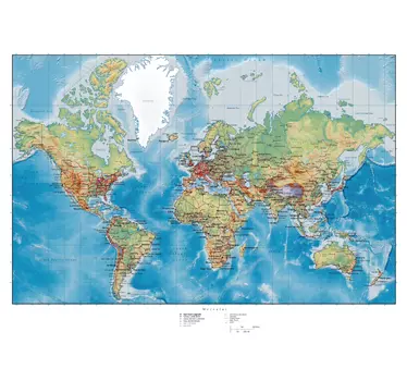 Mural de parede mapa mundo - TenStickers