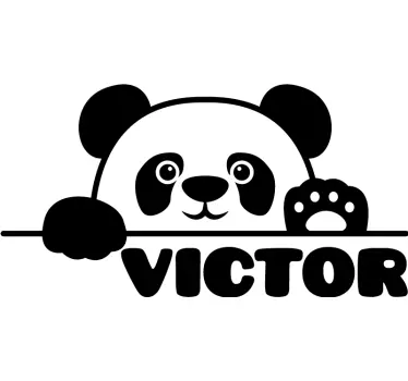 Autocolante decorativo para bebé Bebê panda espiado com nome - TenStickers