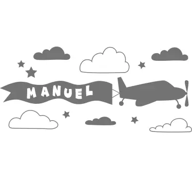 Autocolantes decorativos de ilustrações Avião desenhando nome com - TenStickers
