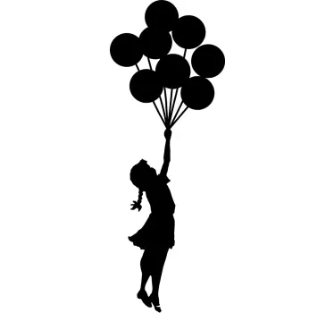 Autocolante Banksy Menina com balões - TenStickers