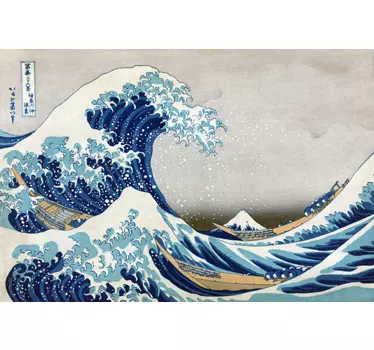 Vinil decorativo grande onda kanagawa - TenStickers