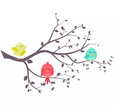 Autocolante pássaro pássaros coloridos de desenho animado - TenStickers