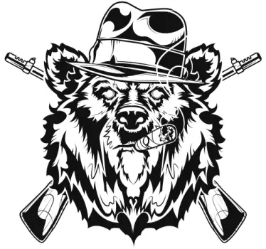Autocolantes decorativos Vintage Urso gangster - TenStickers