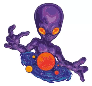Autocolantes decorativos do espaço Alienígena e seu universo - TenStickers