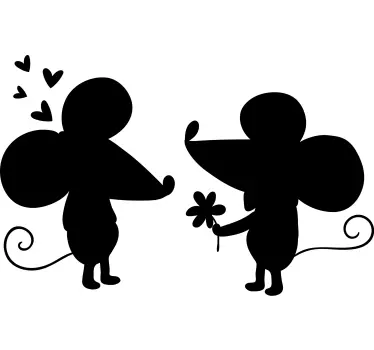 Autocolante animal casal de ratos alegres - TenStickers