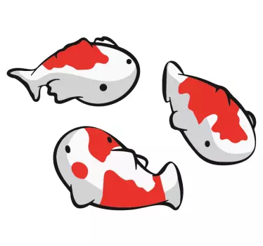 Autocolante peixes koi vibrantes - TenStickers