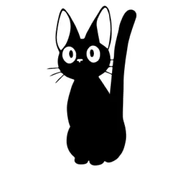 Autocolante decorativo cão e gato Gato preto anime - TenStickers