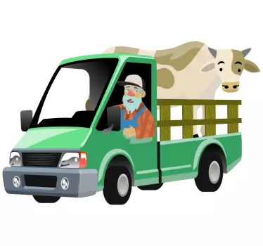 Autocolante animal fazendeiro com vaca - TenStickers