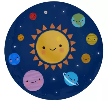 Autocolantes decorativos do espaço Feliz sistema solar - TenStickers