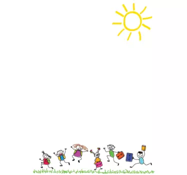 Adesivo de quadro branco crianças pulando - TenStickers