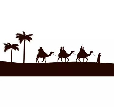 Autocolantes de animais diversos Camelos em autocaravana do deser - TenStickers