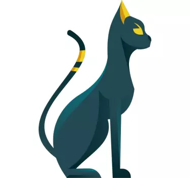 Autocolante silhueta estilizada de gato - TenStickers