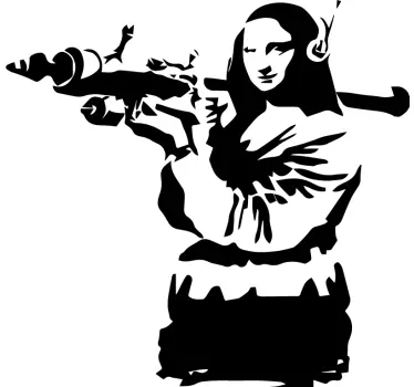 Vinil para frigorífico Arte de mona lisa banksy para frigorífico - TenStickers