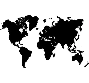 Autocolante decorativo mapa mundo Mapa mundial monocolor - TenStickers